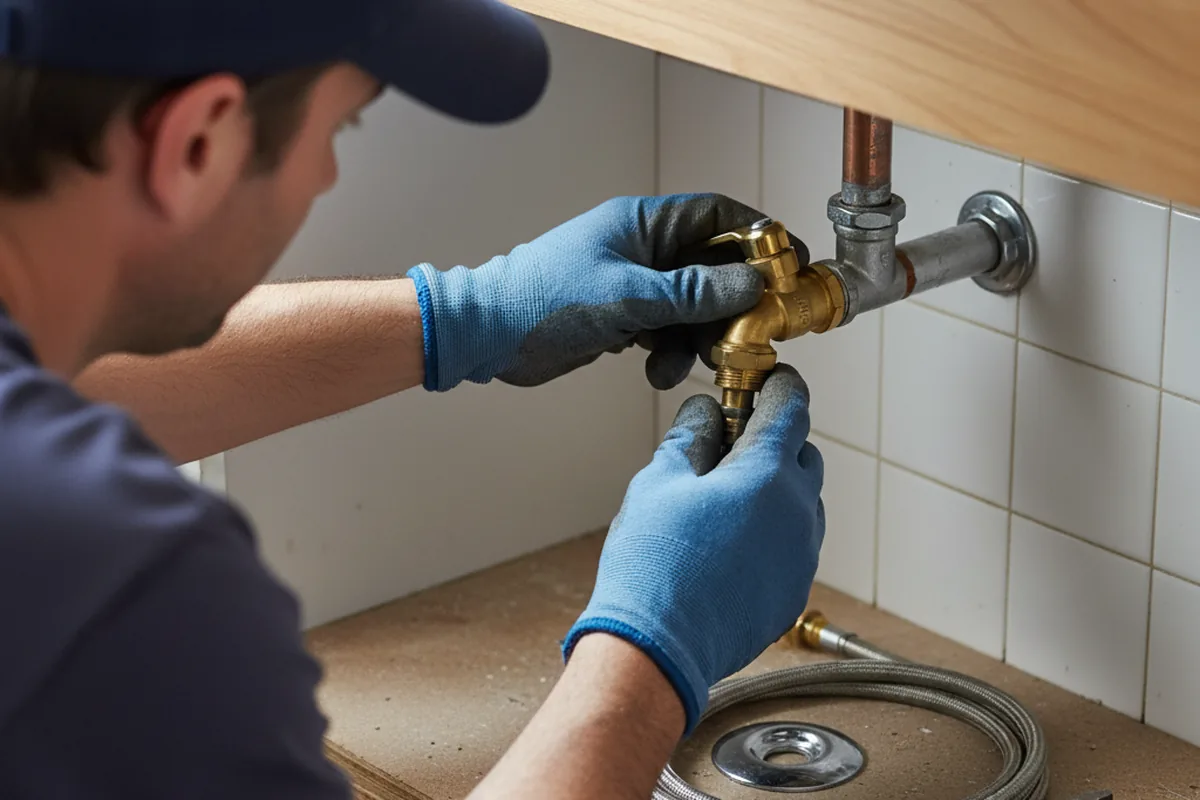 Shutoff valve and fitting work during Faucet and Fixture Repair in Winesburg
